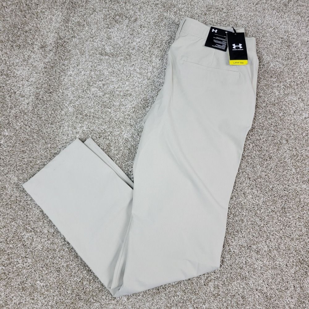 NWT Under Armour Storm Mens 36x34 Beige Elastic Waist Performance Chino Pants‎
